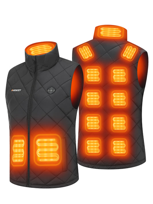 Beheizbare Weste Damen mit 12V 20000mAh Powerbank – 13 Heizzonen, 3 Heizstufen, Intelligenter Schalter