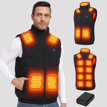 Beheizbare Weste Herren mit 20000mAh Akku – 15 Heizbereiche, Schnellladung, Ideal für Winter Outdoor Arbeit